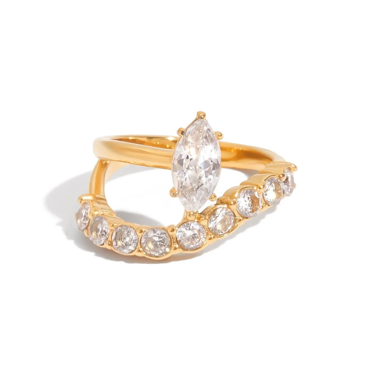 Ethereal Wave Marquise Ring
