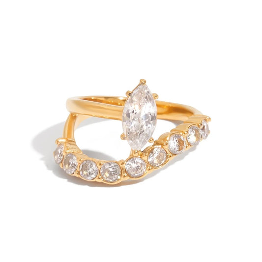 Ethereal Wave Marquise Ring