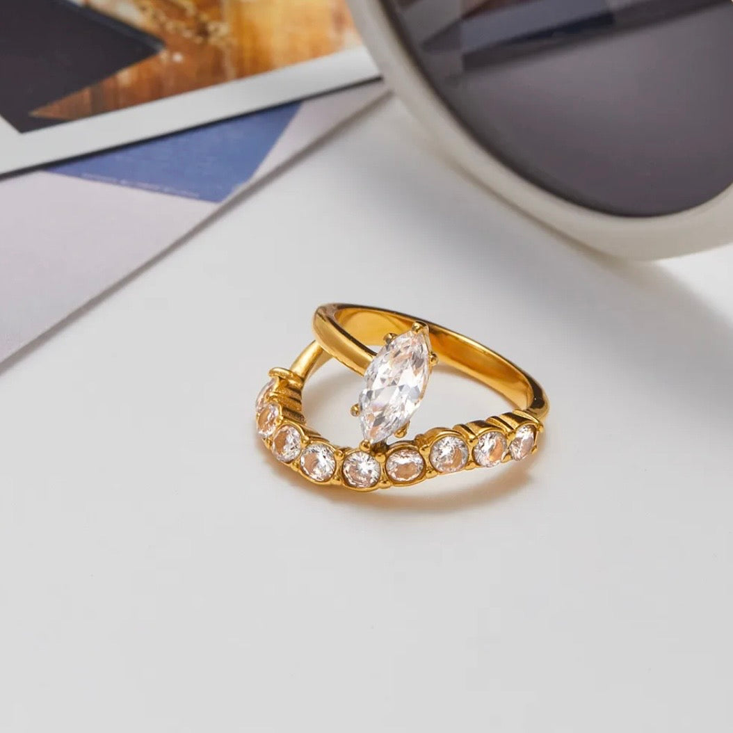Ethereal Wave Marquise Ring