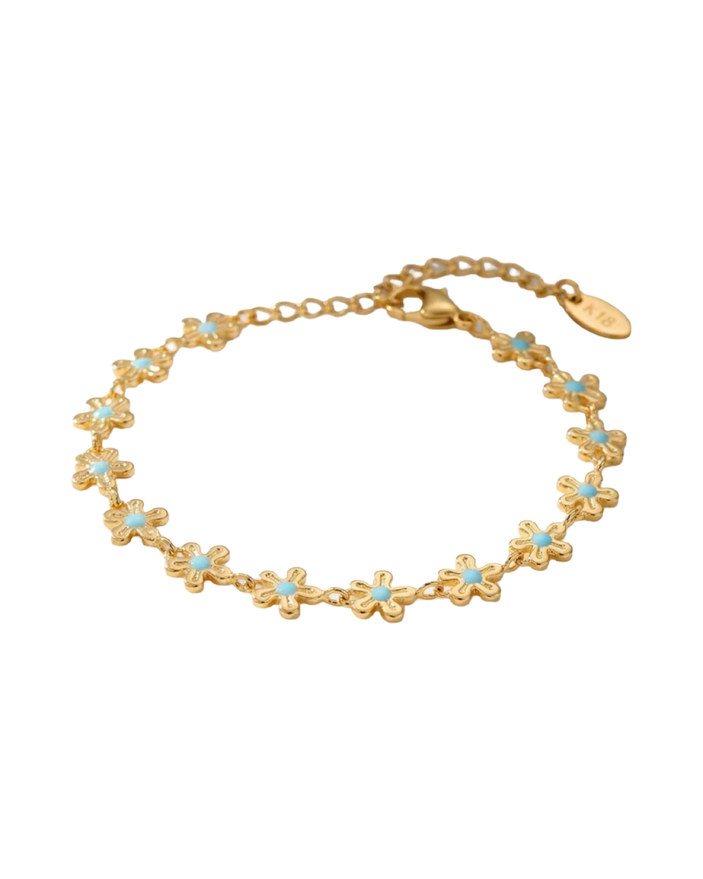 Azure Bloom Daisy Chain Bracelet