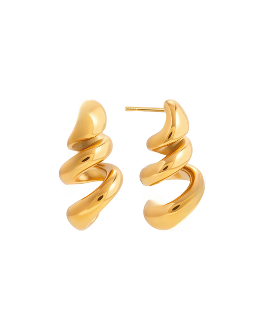 Helix Sculptural Spiral Hoops