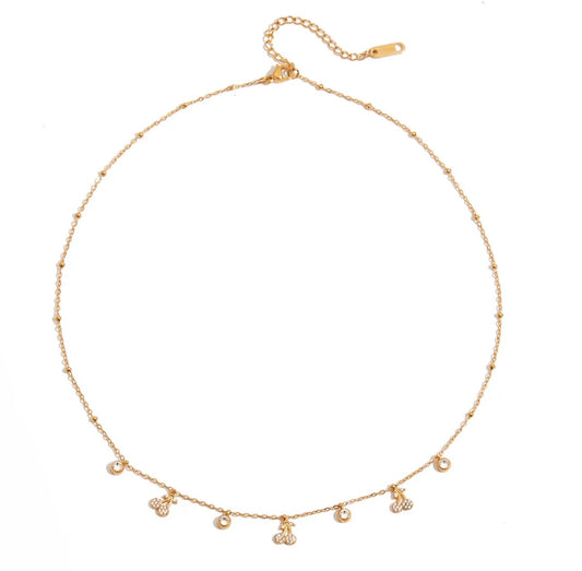 crystal-encrusted cherry necklace