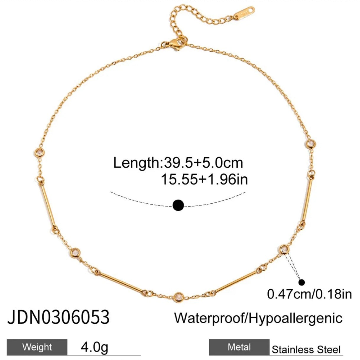 Linear Bezel Necklace