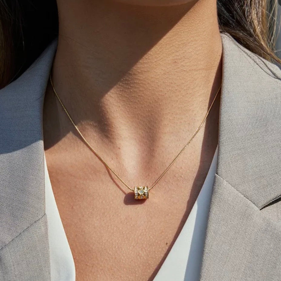 Cylindrical barrel pendant Necklace