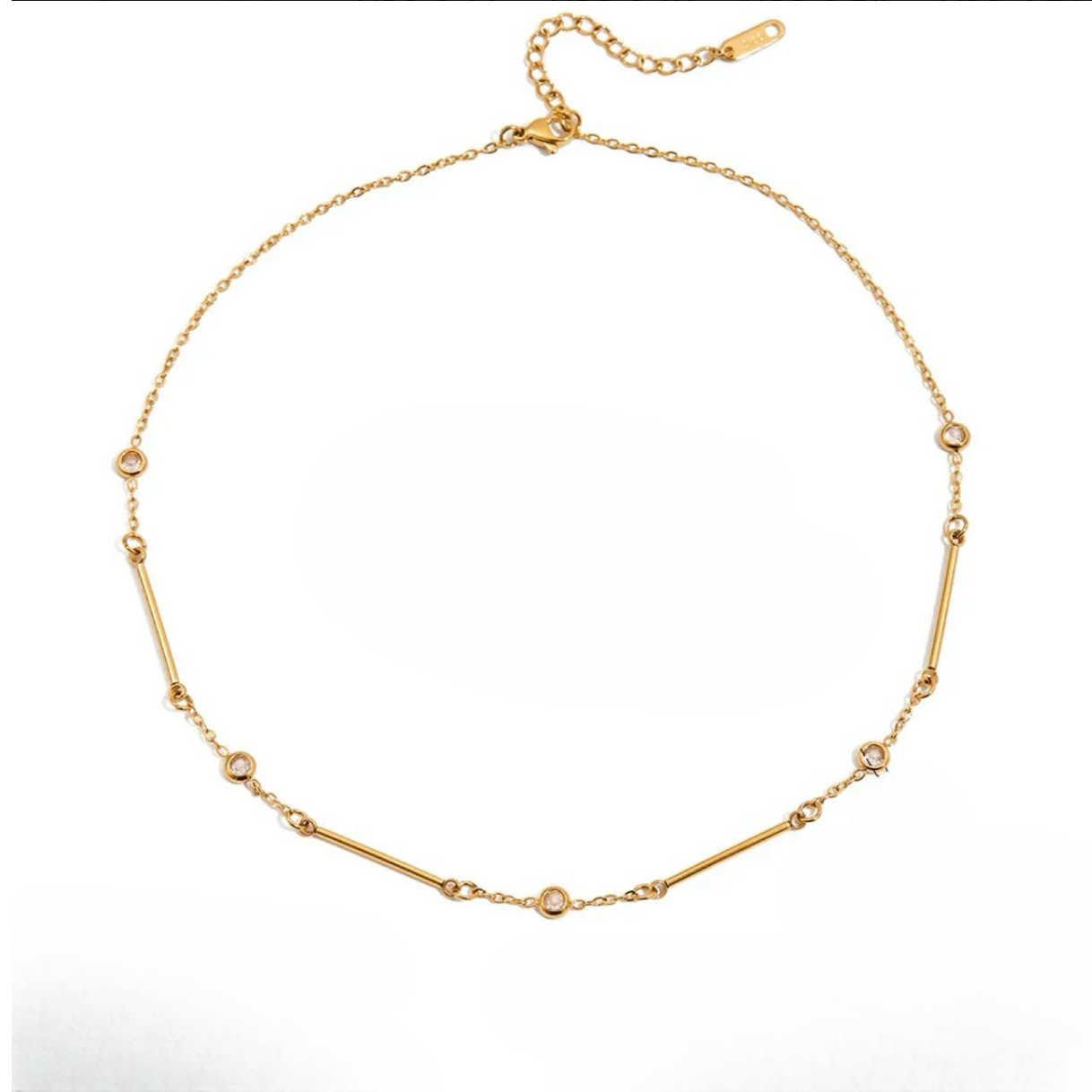 Linear Bezel Necklace
